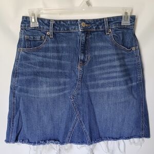 Old Navy Jean Skirt Size 6 Distressed Hem